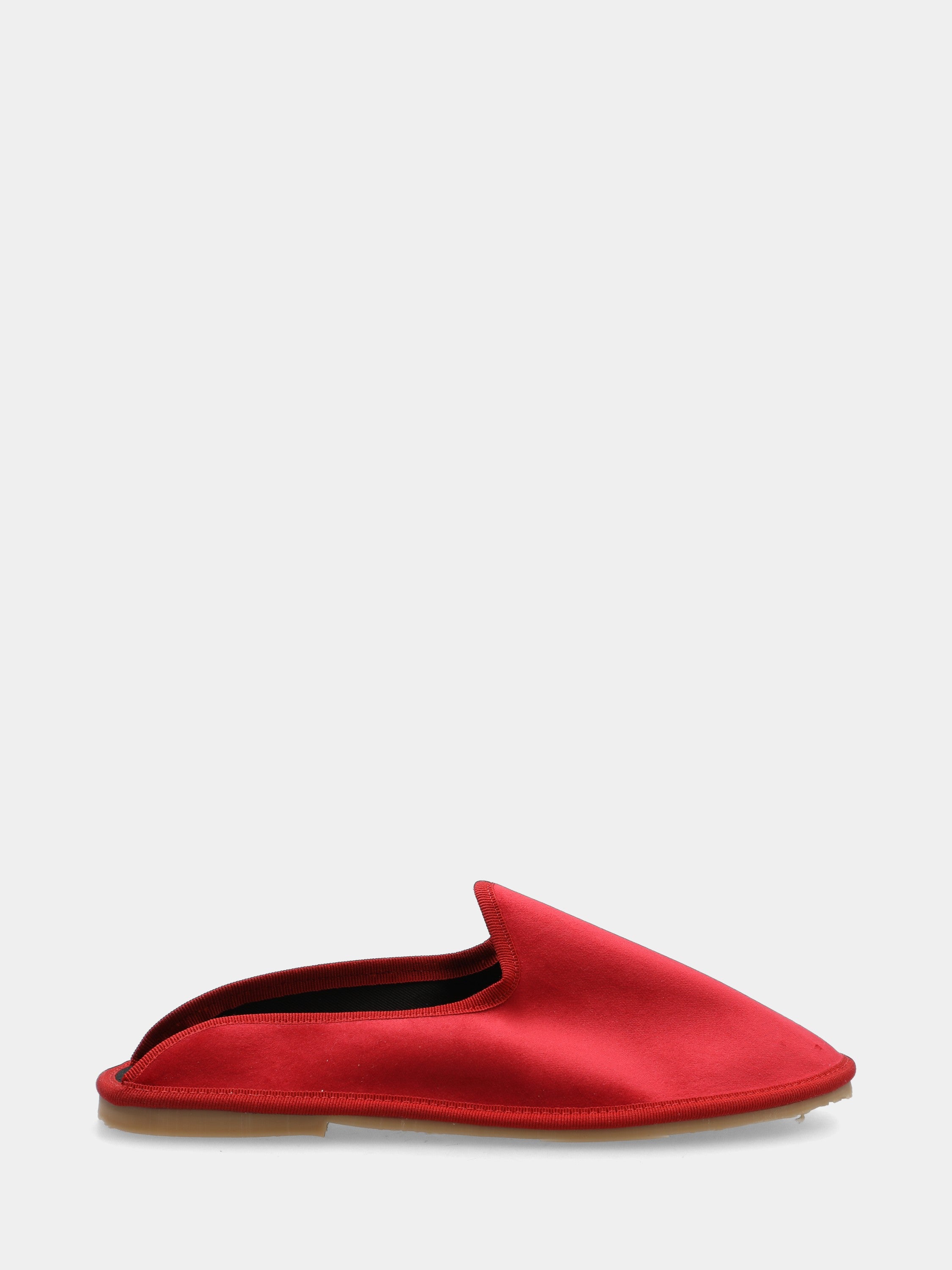 Friulana sabot in velluto rosso con punta tonda