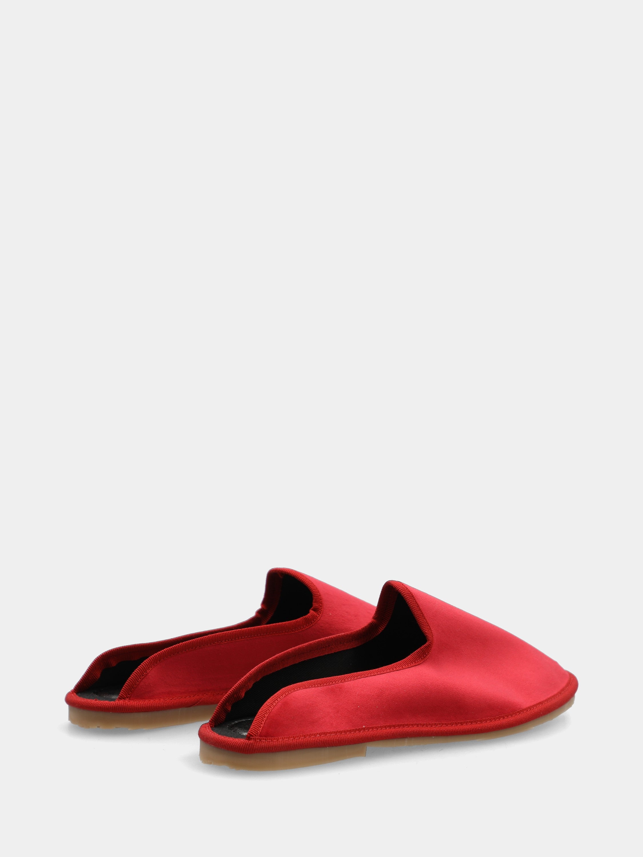 Friulana sabot in velluto rosso con punta tonda