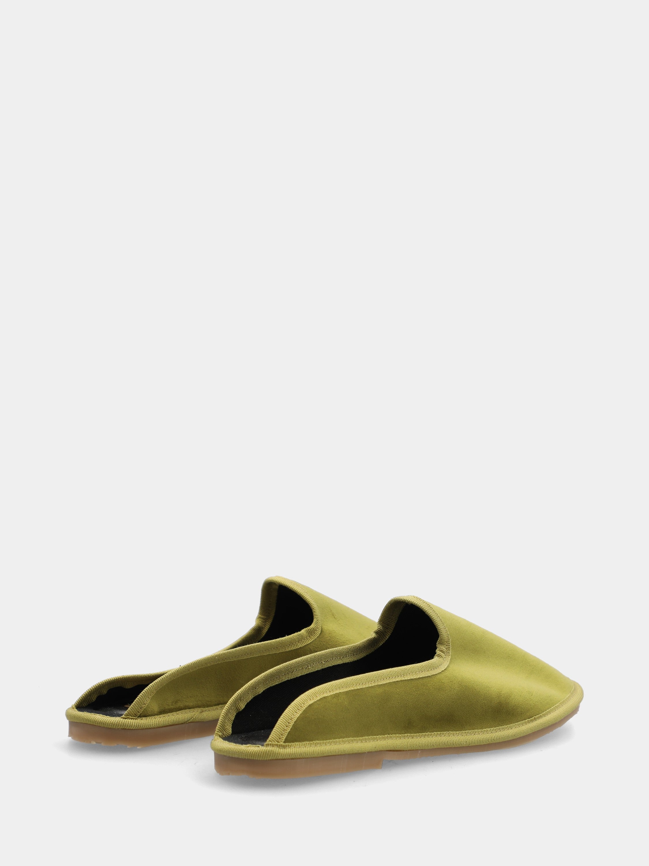 Friulana sabot in velluto verde con punta tonda