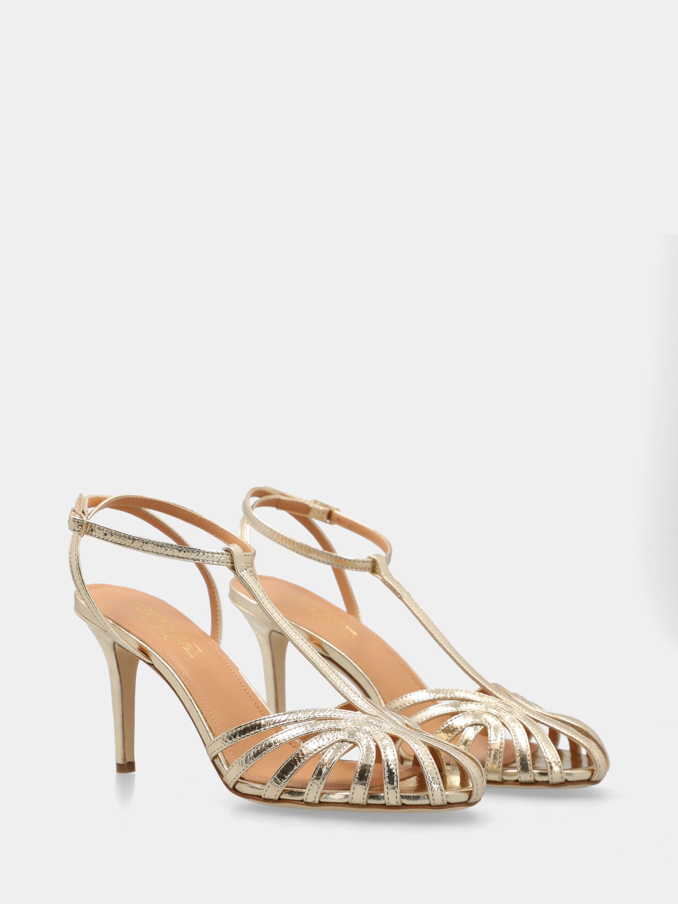 Slingback in nappa testa di moro con intreccio e punta sfilata