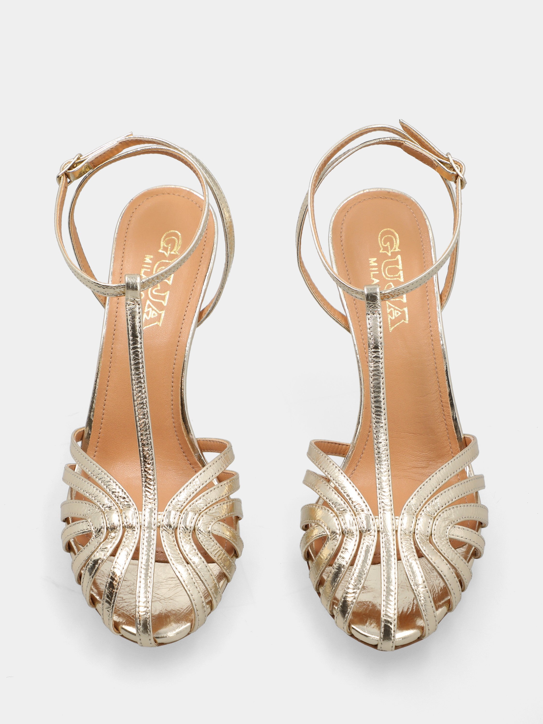 Slingback in nappa testa di moro con intreccio e punta sfilata