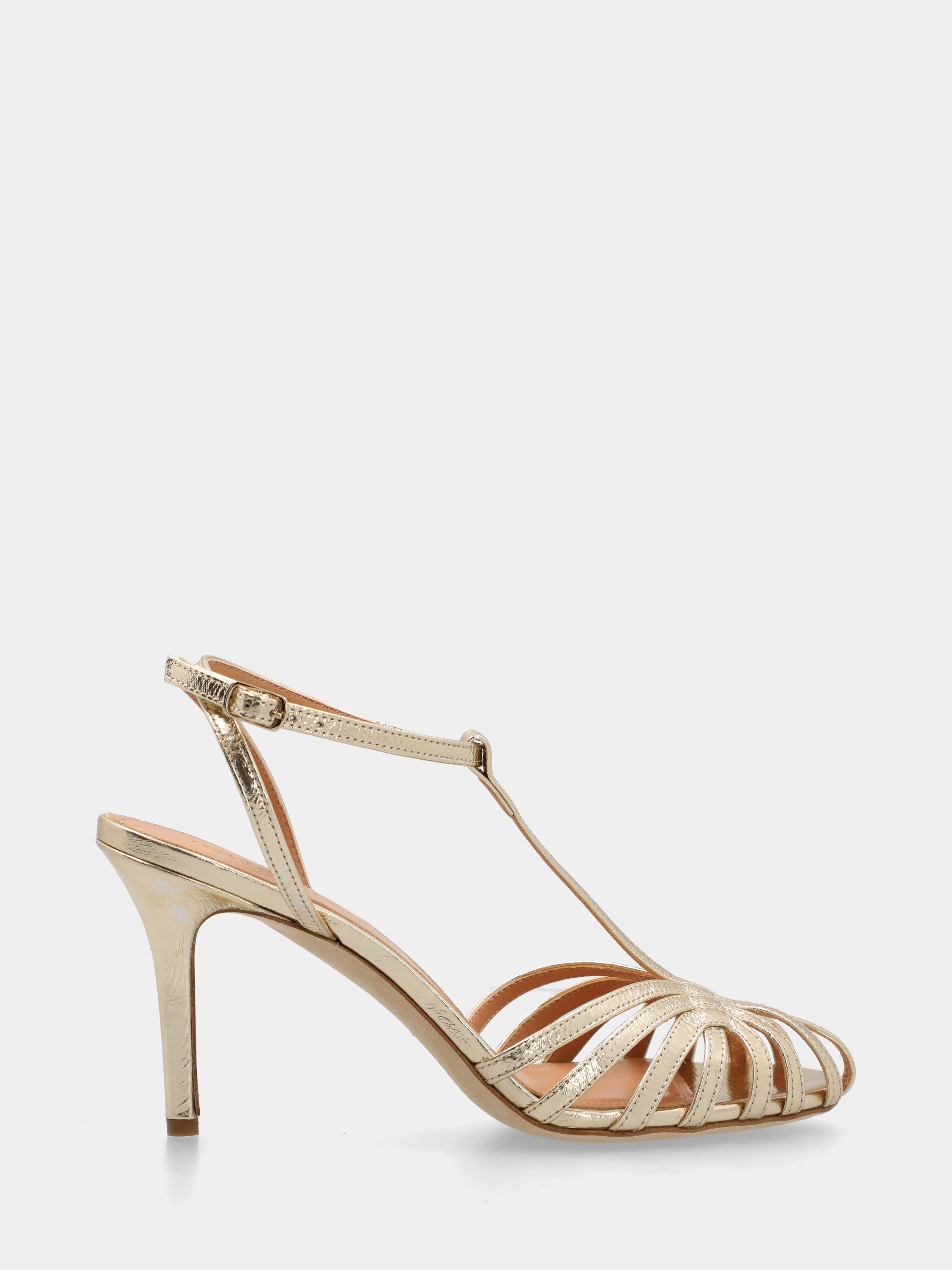 Slingback in nappa testa di moro con intreccio e punta sfilata