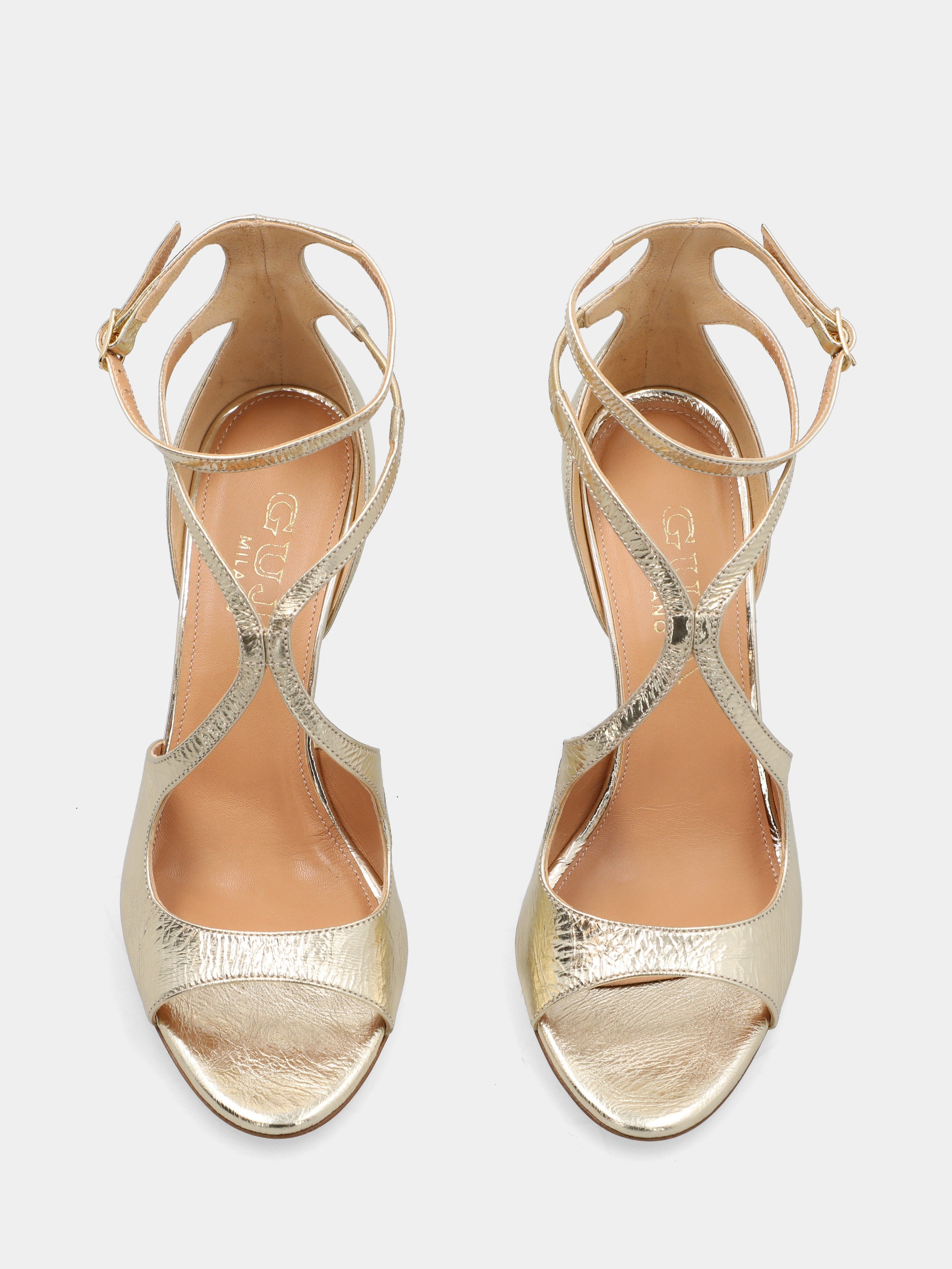 Slingback in nappa testa di moro con intreccio e punta sfilata