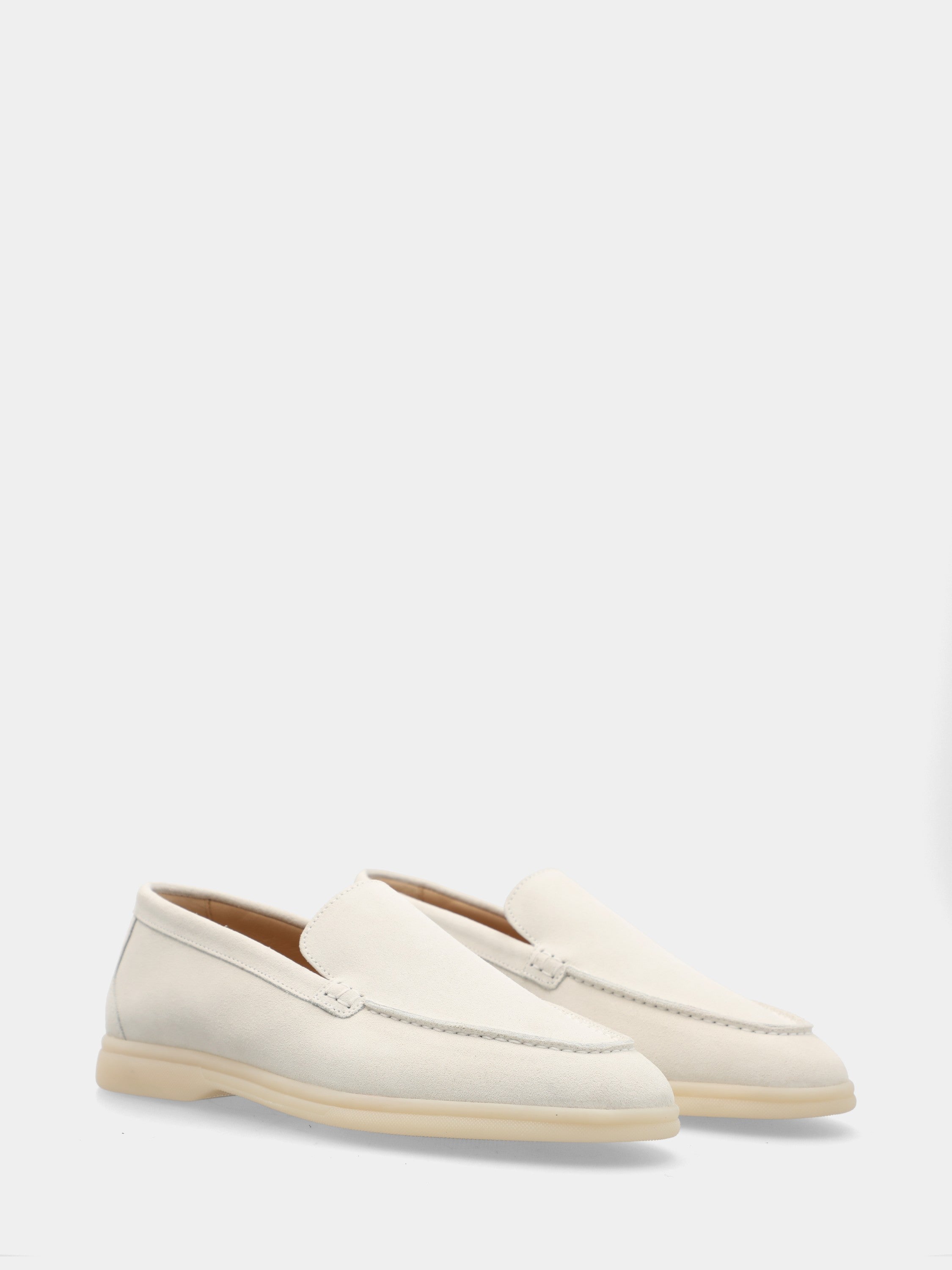 Mocassin en suède couleur chaux avec semelle boîte