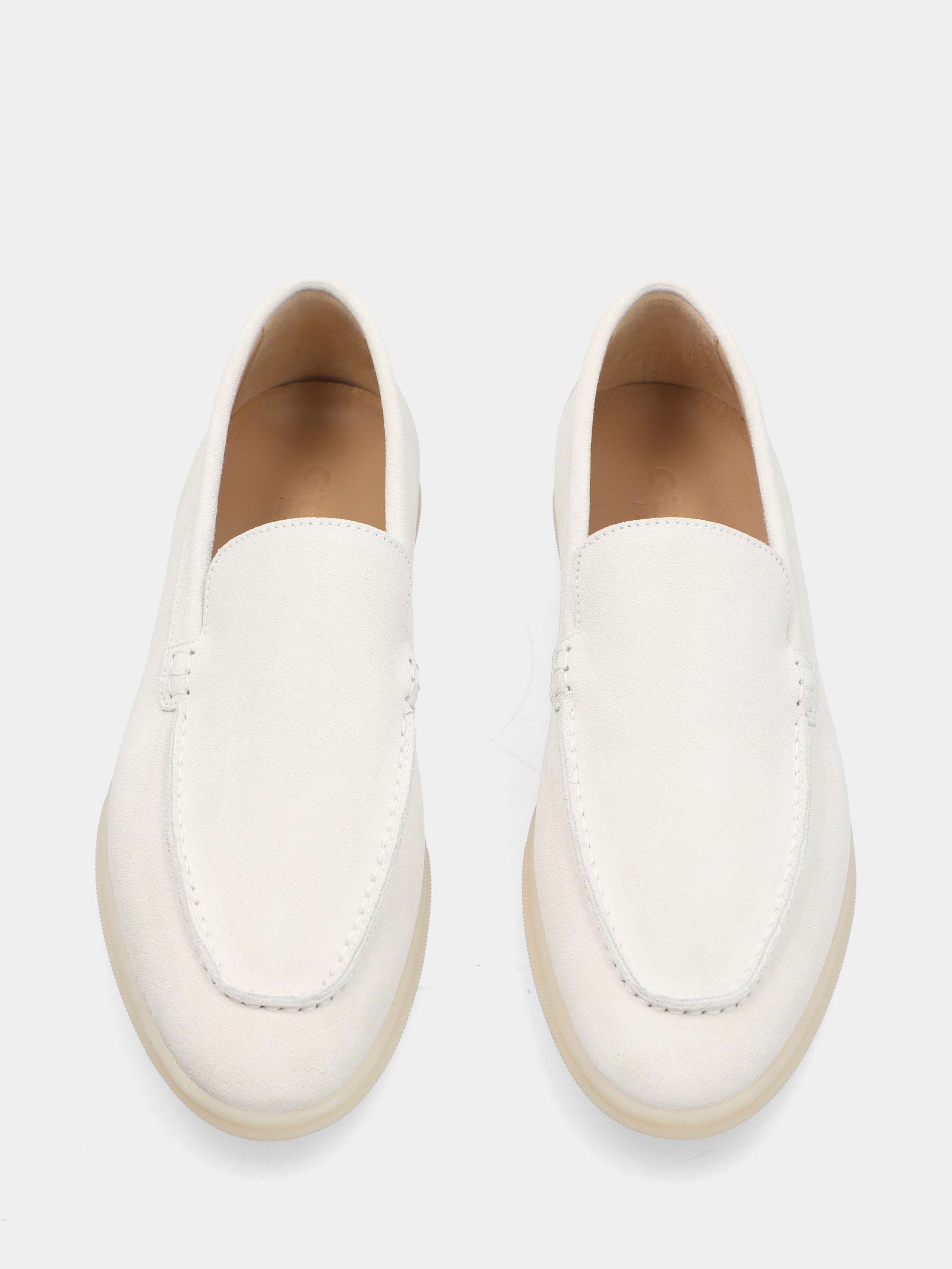 Mocassin en suède couleur chaux avec semelle boîte