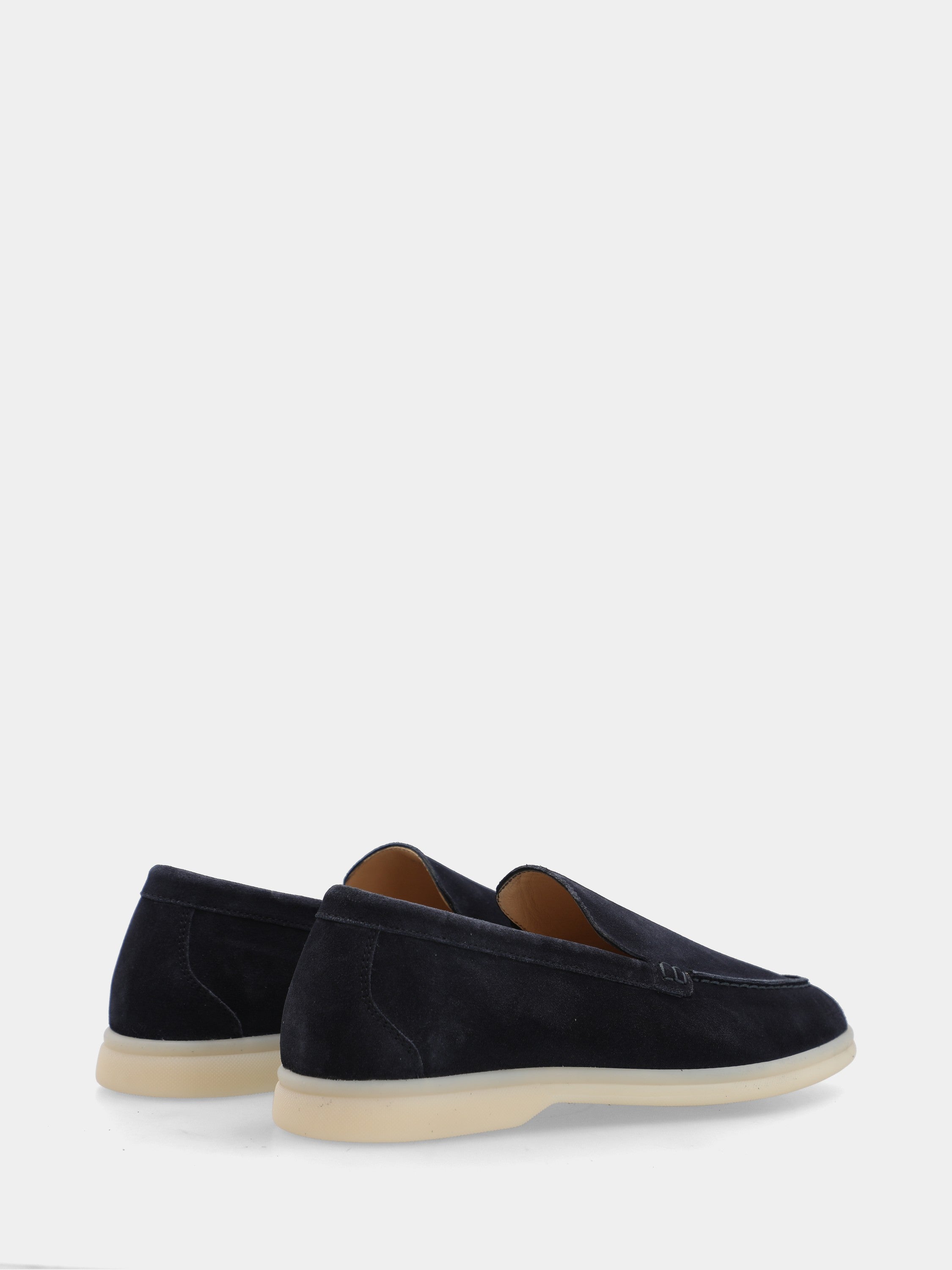 Mocassin en suède bleu avec semelle boîte