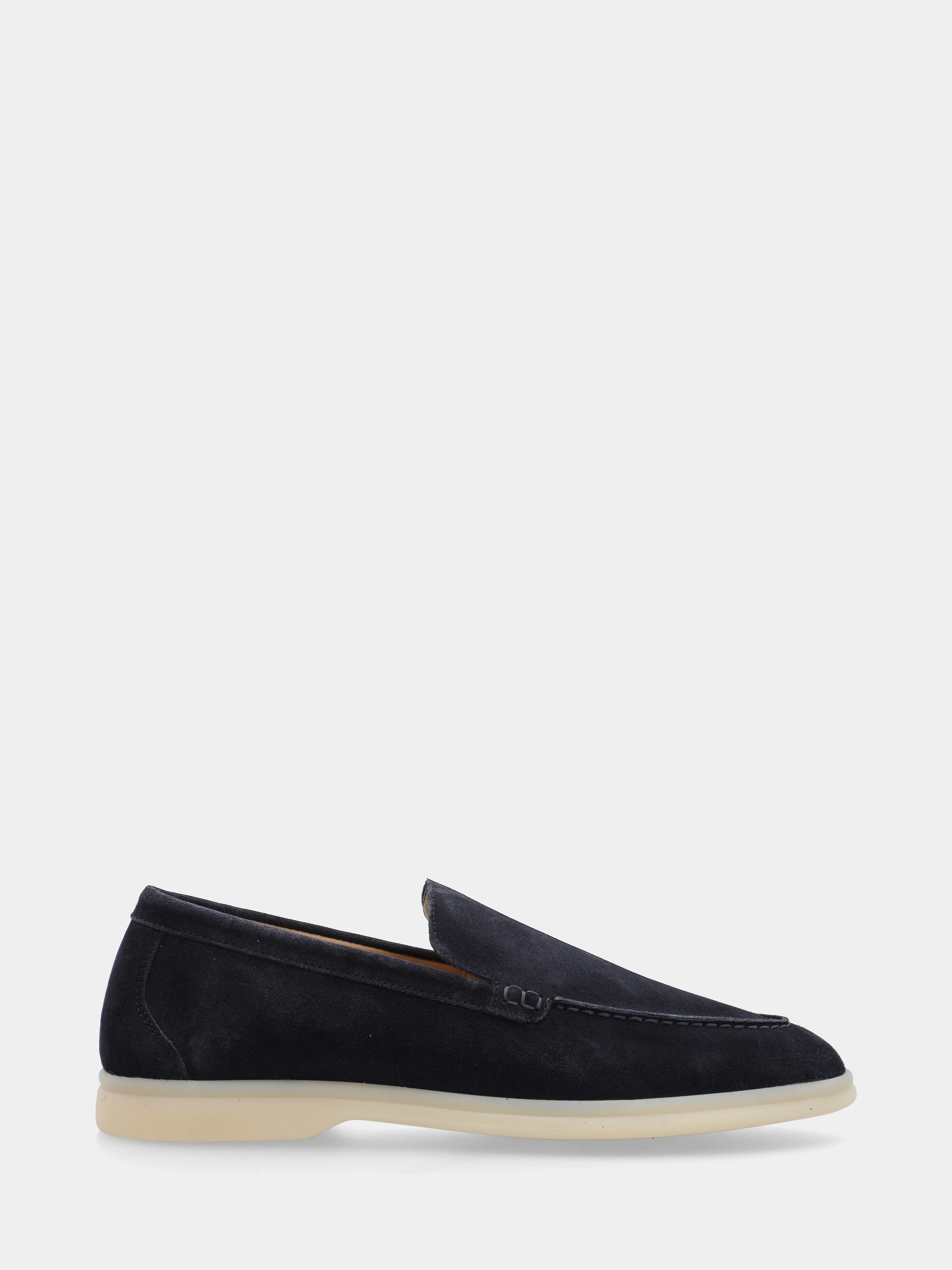 Mocassin en suède bleu avec semelle boîte