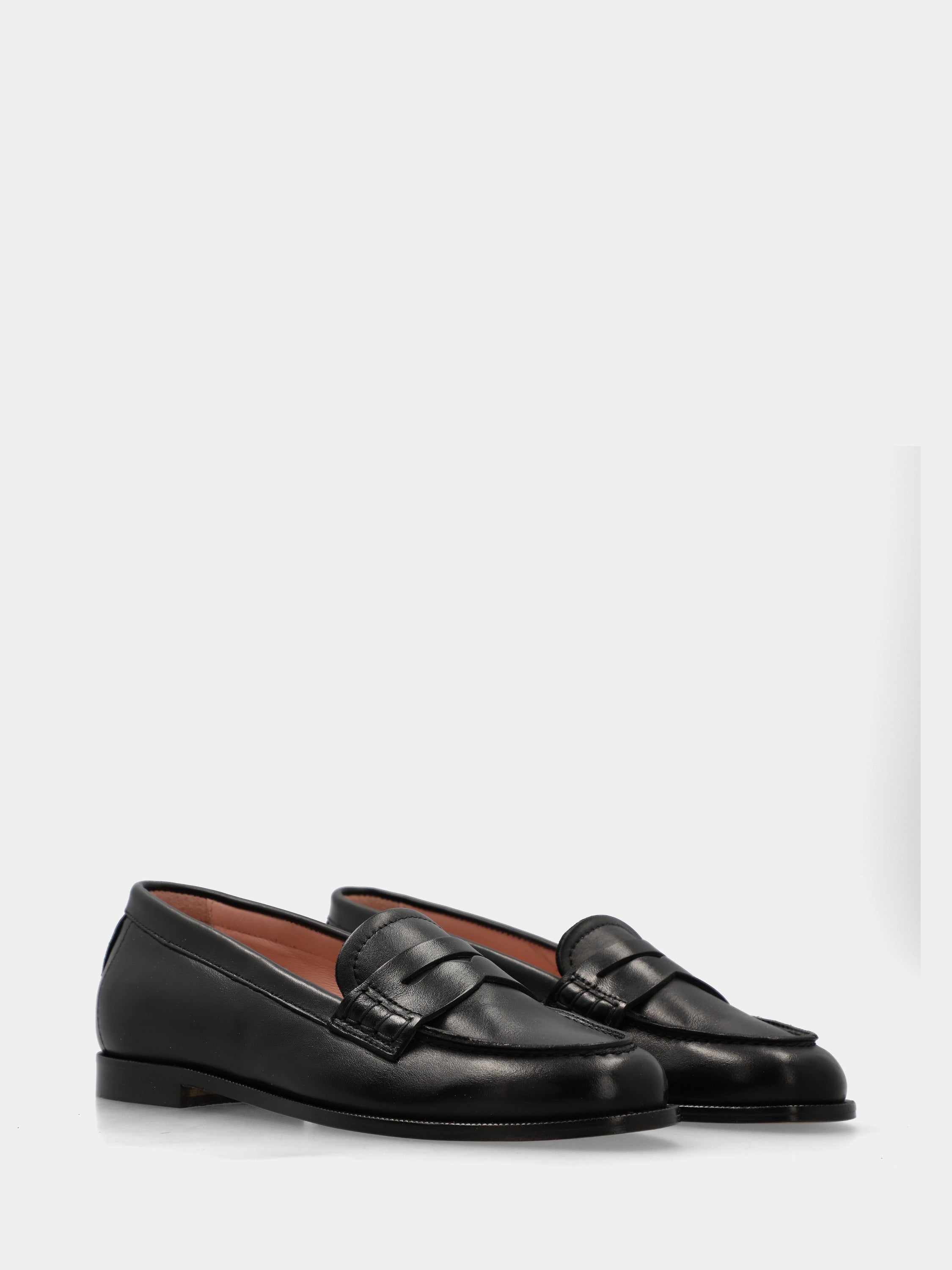 Mocassin en veau noir avec masque bouche de lion