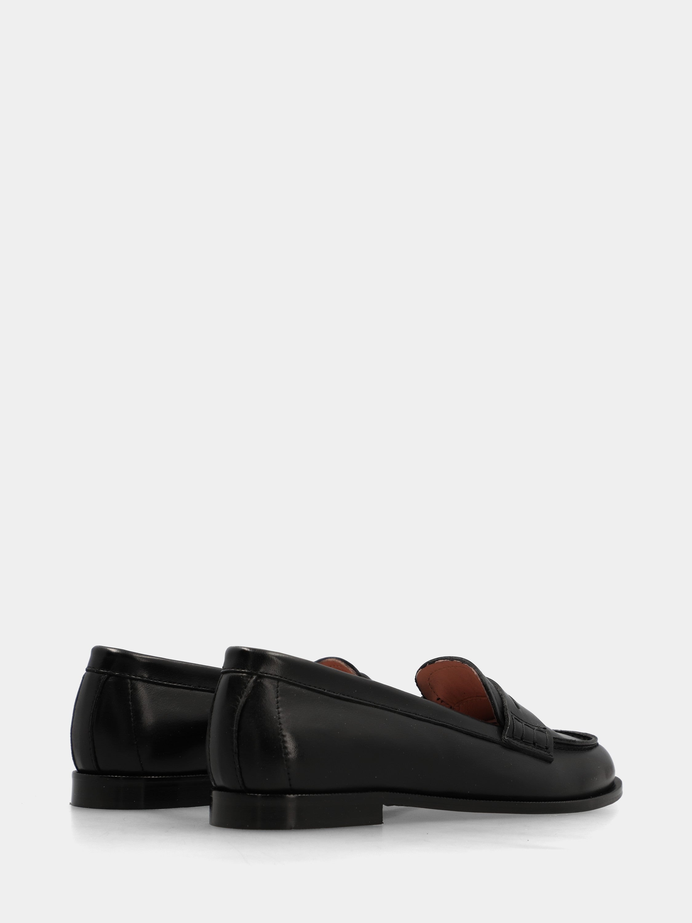 Mocassin en veau noir avec masque bouche de lion