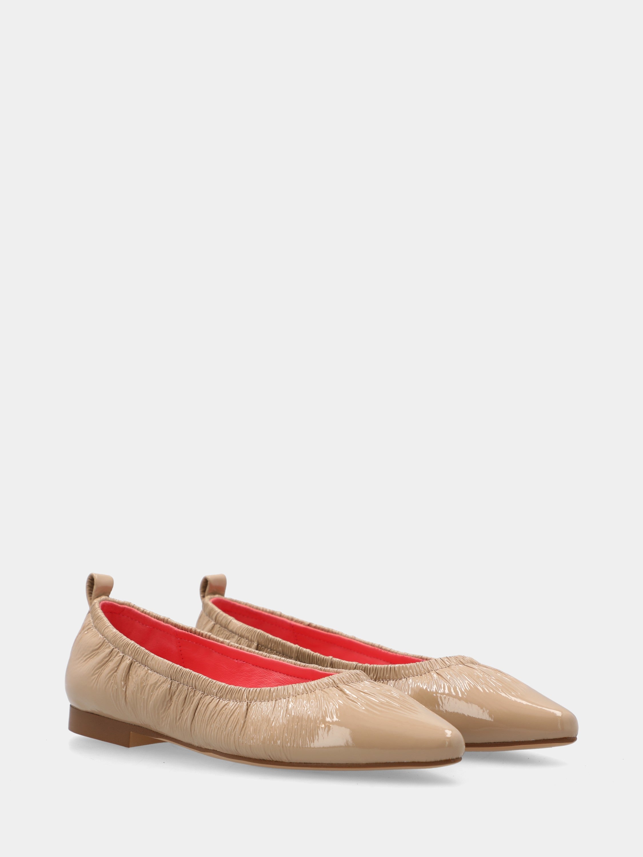 Beige naplak Ballet flat sacchetto-constructed with pointed toe