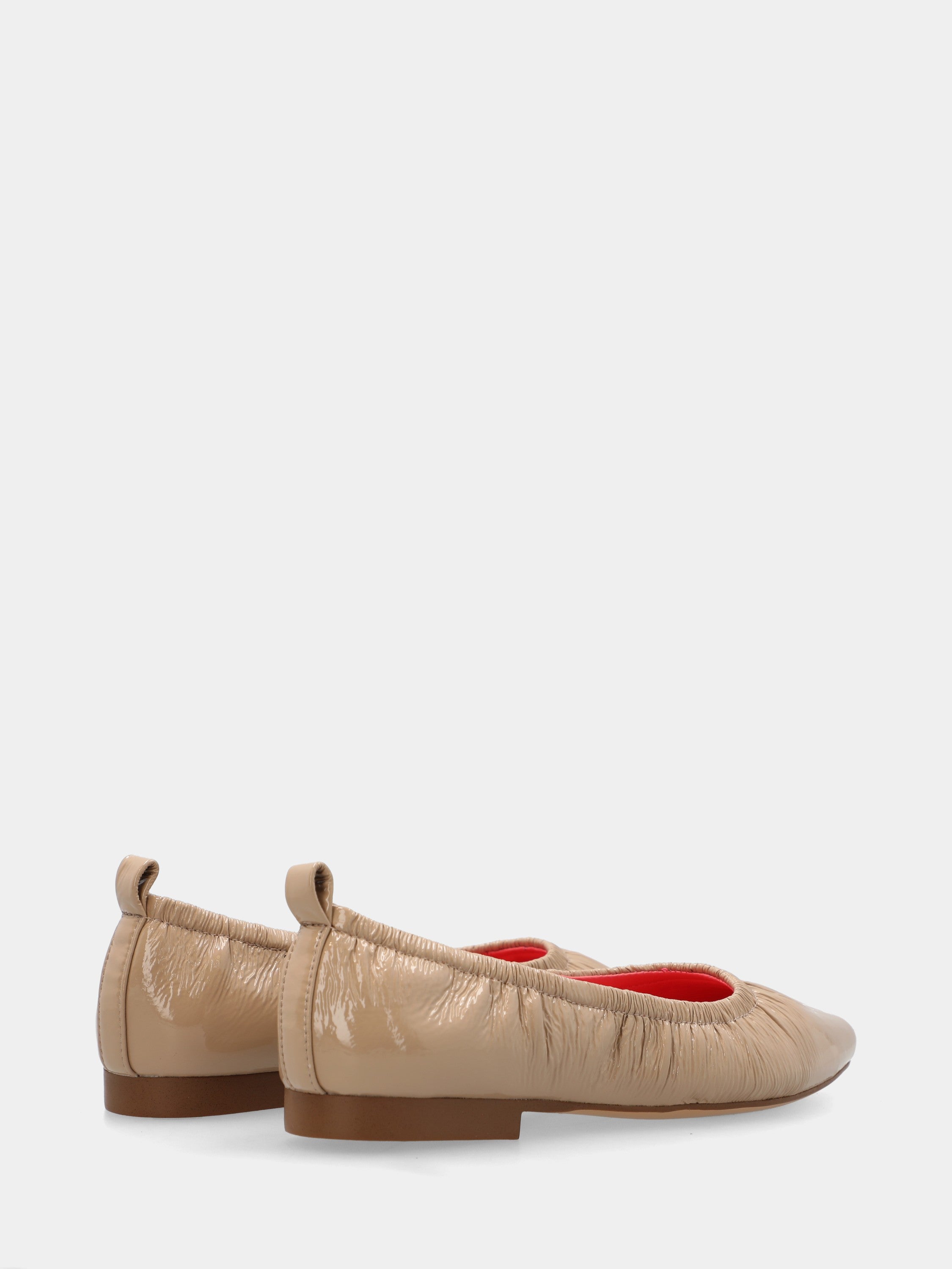 Beige naplak Ballet flat sacchetto-constructed with pointed toe
