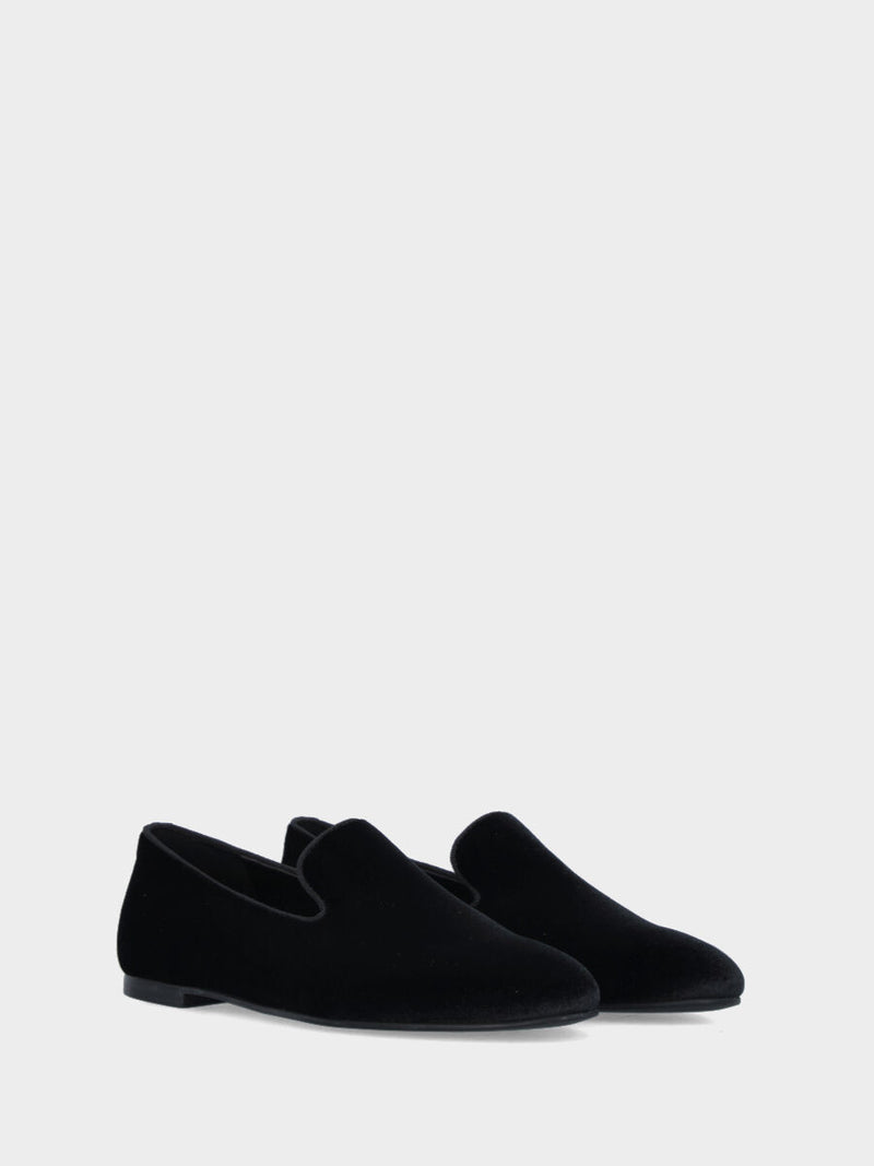 Pantofolina classica nera in velluto
