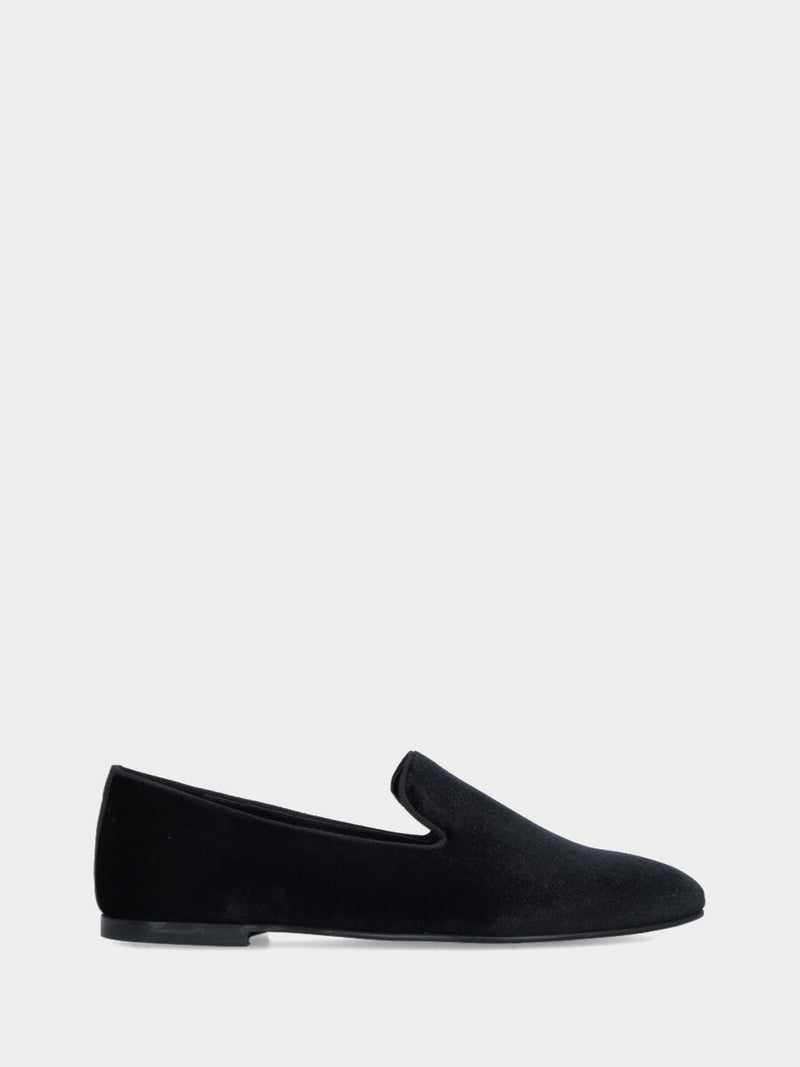 Pantofolina classica nera in velluto