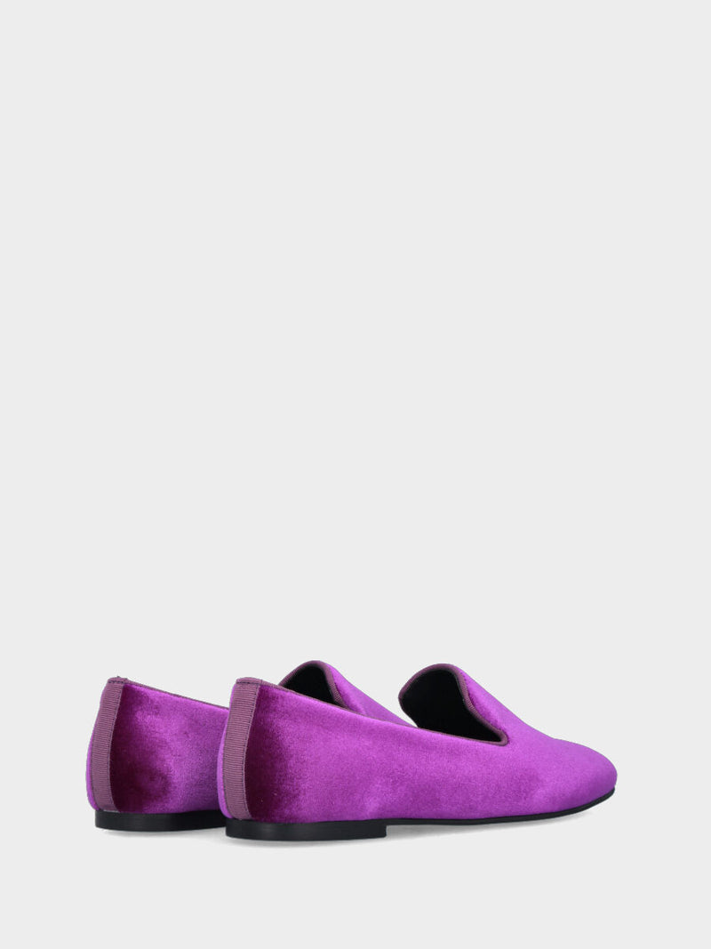 Pantofolina classica viola in velluto