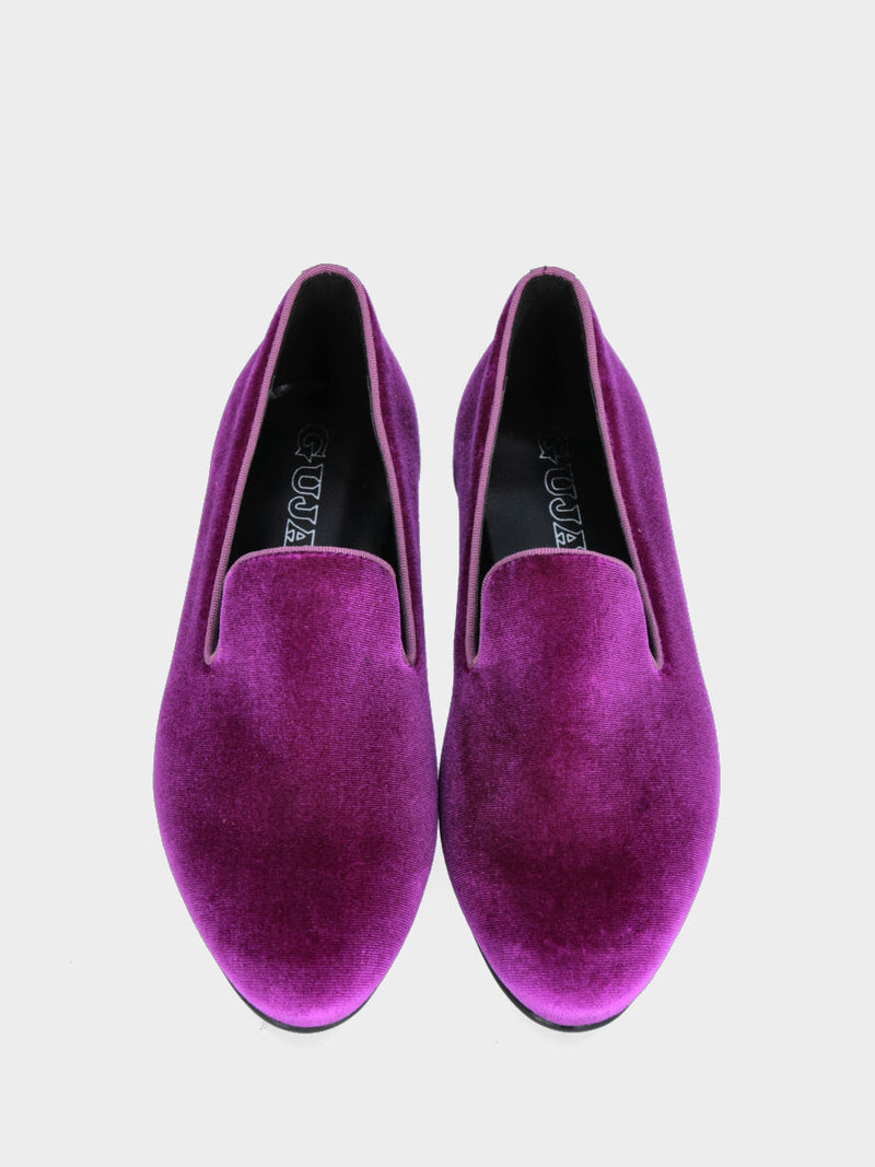 Pantofolina classica viola in velluto